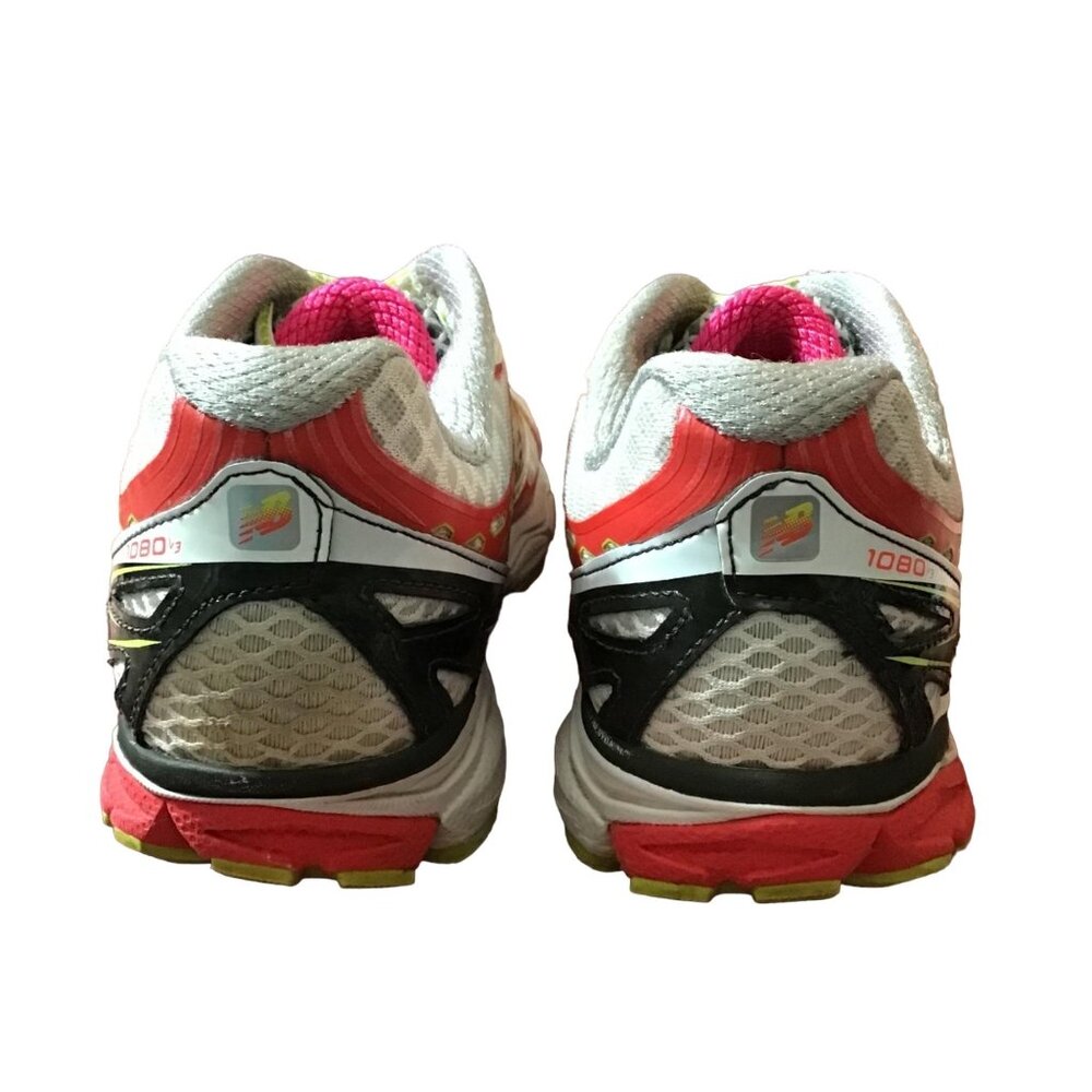New Balance Sneakers 1080 V3 W1080PL3 Womens 7 B White Pink Lime Running Shoes - Picture 4 of 12